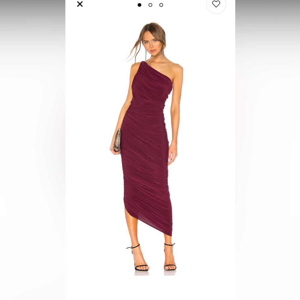Norma Kamali Diana Gown in Plum, one shoulder | XS